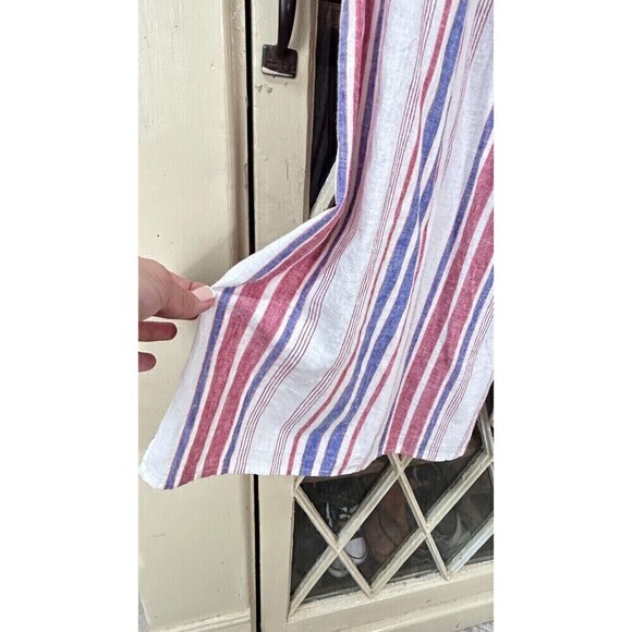 Express High Waisted Striped Linen Blend Split Leg Lined Pant Size M Wide Leg U4 - Picture 9 of 12